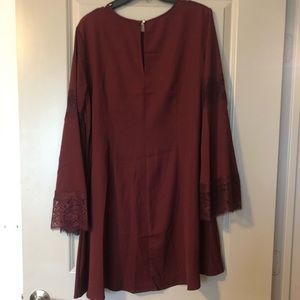 Burgundy Long Sleeve Dress